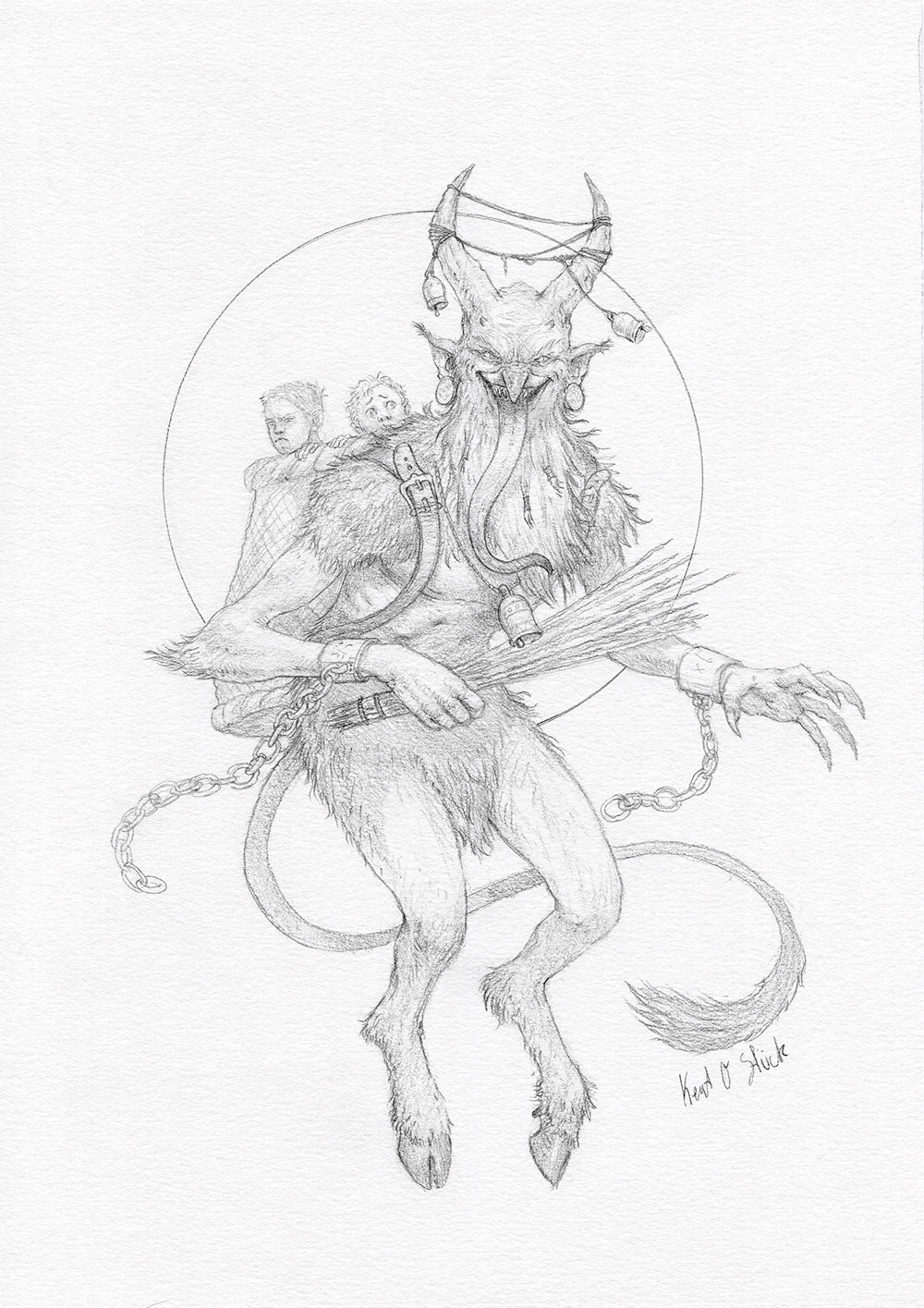 Krampus - Original tegning A4